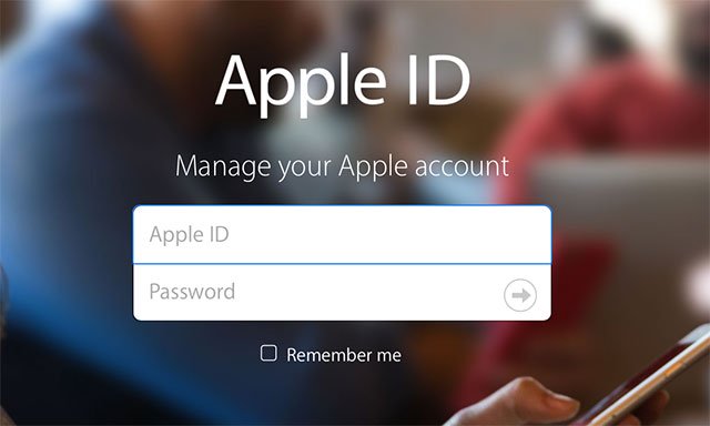 Giao diện khi thiết bị yêu cầu bạn nhập ID Apple. 
