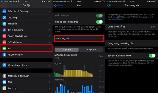 Kiểm tra và thay pin iPhone nếu cần thiết