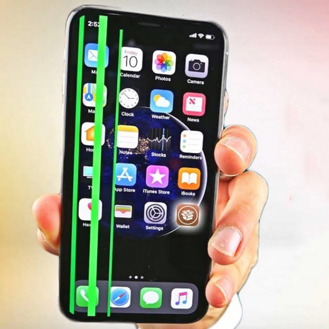 Biểu hiện của lỗi màn hình iPhone bị sọc xanh