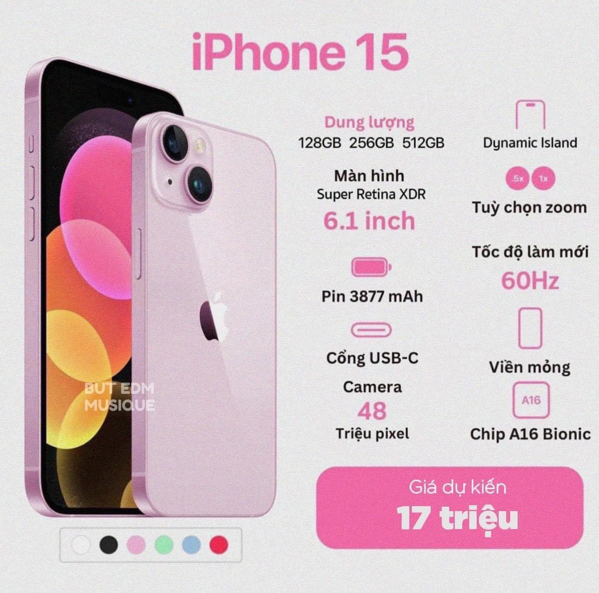 Thiết kế của màn hình Iphone 15